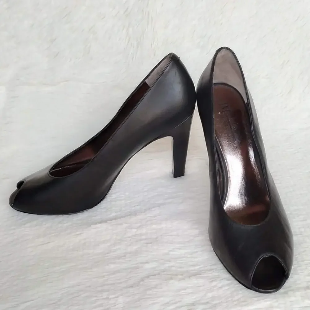INC International Concepts Black Leather Pumps